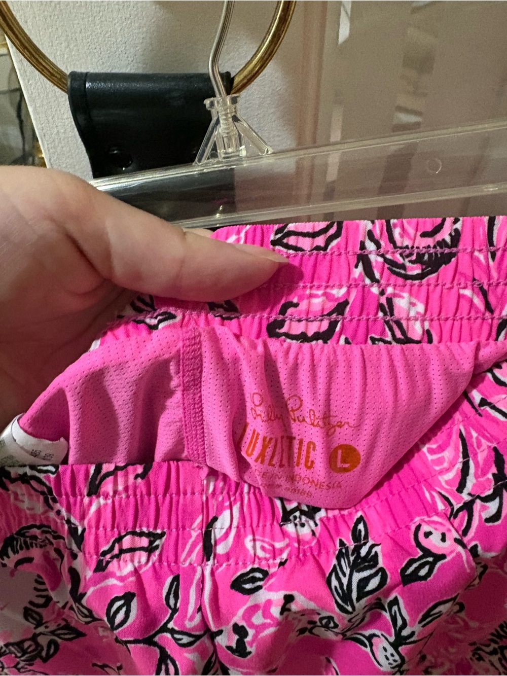 Lilly Pulitzer Luxletic Vibrant Pink Floral Active Shorts - Picture 2 of 5